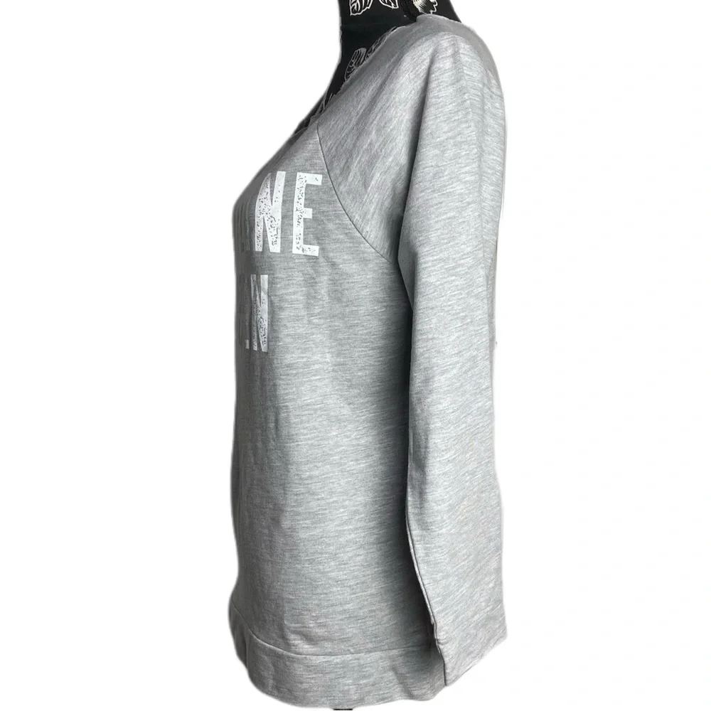 NWT Thread Tank Designs Gray Graphic Long Sleeve Sweatshirt Caffeine Queen print - Picture 4 of 8